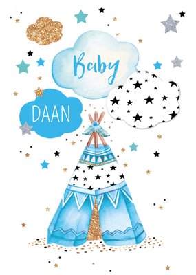TMS | Geboortekaart | Jongen | Tipi tent