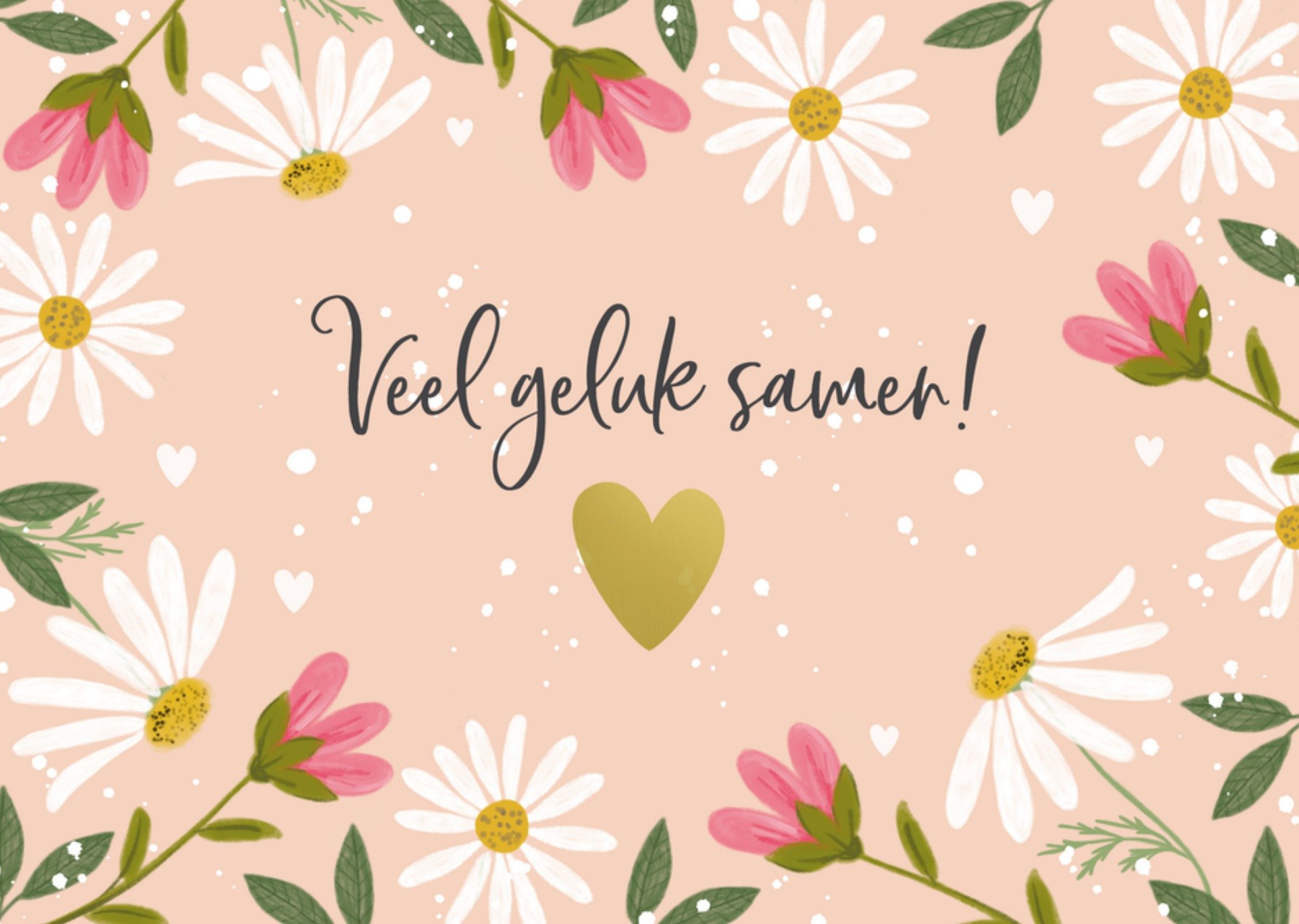 Samenwonen Illustratie Bloemen Kaart Tsjip