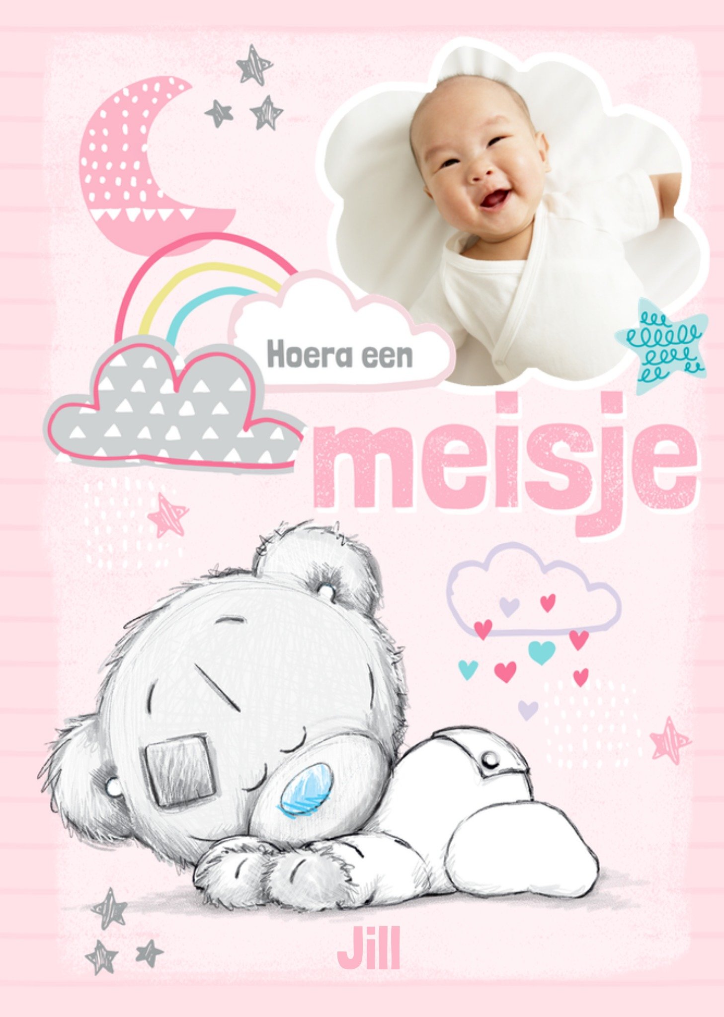 Me to You Geboortekaart Meisje Kaart Tiny Tatty Teddy