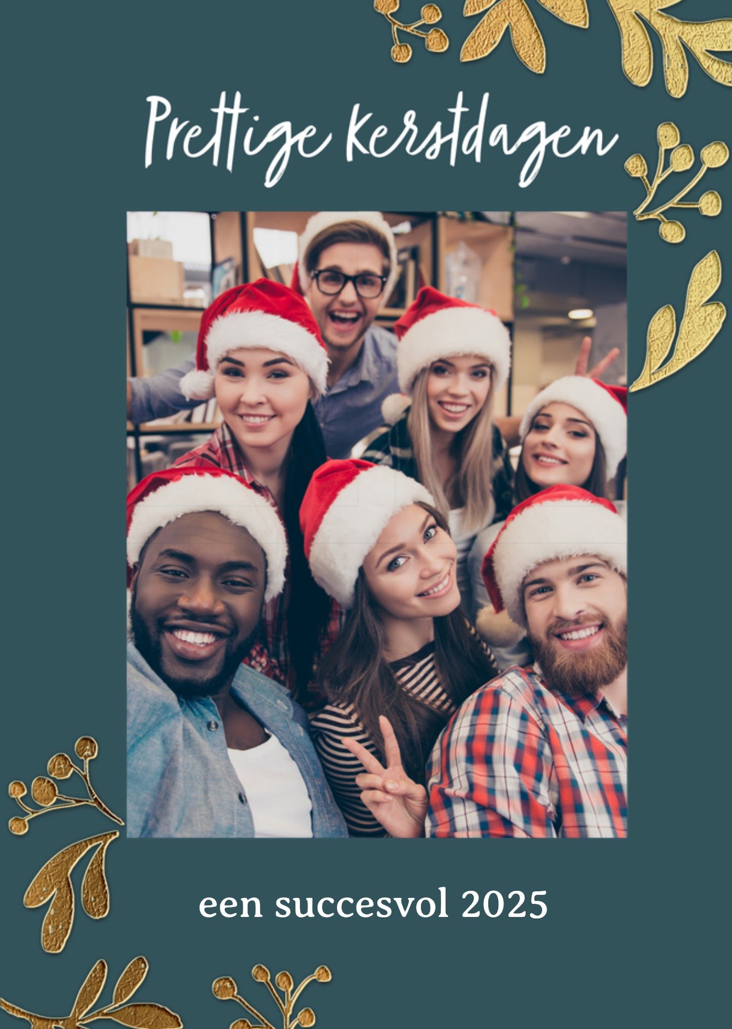 Greetz Kerstkaart Prettige Kerstdagen Een Succesvol 2025 Aanpasbare Foto Enn Tekst Standard Card