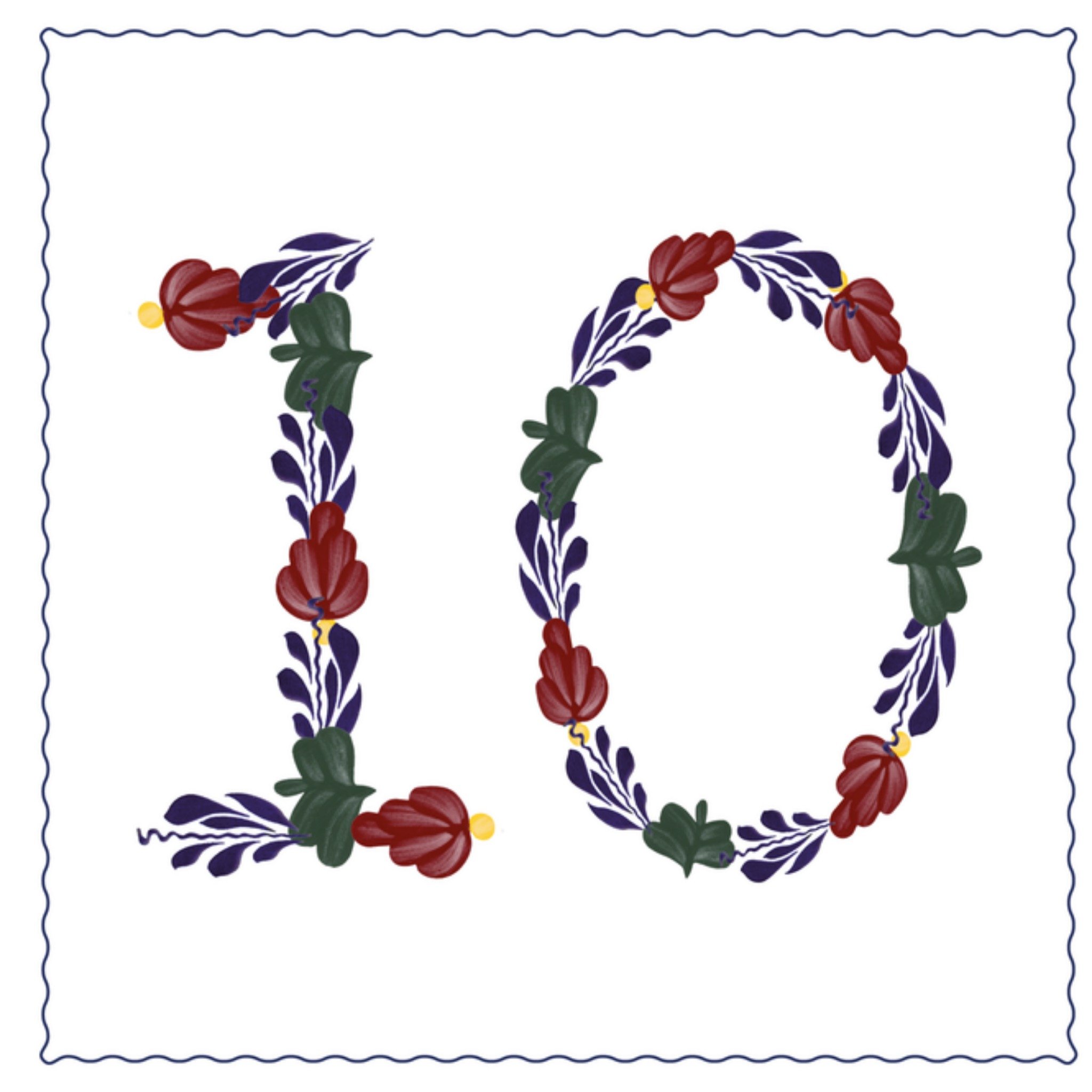 Huwelijkskaart Jubileum 10 Vierkante Kaart Boerenbont