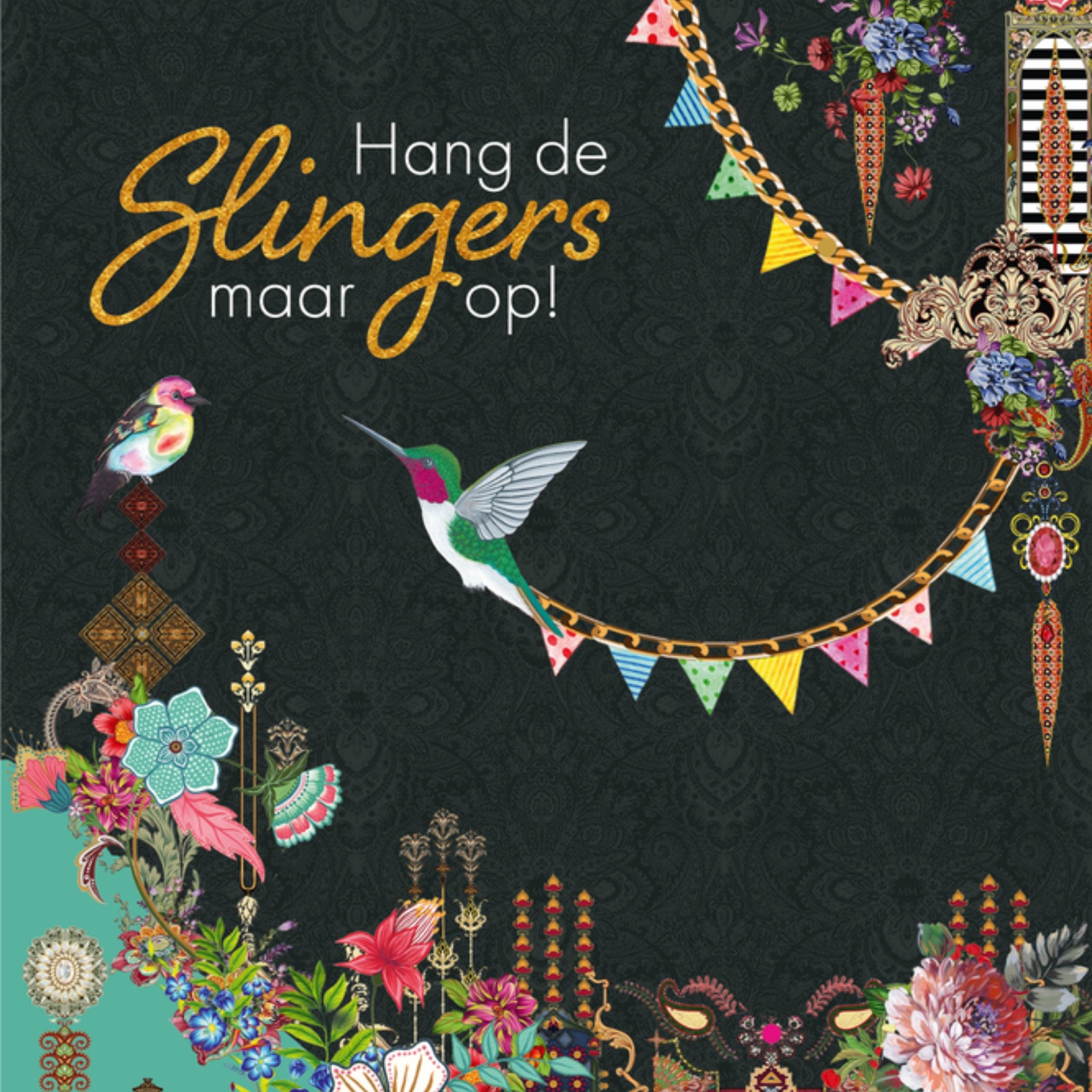 Verjaardagskaart Slingers Vierkante Kaart Melli Mello