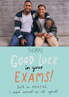 Succes Met Je Examens Foto Upload Typografie Kaart