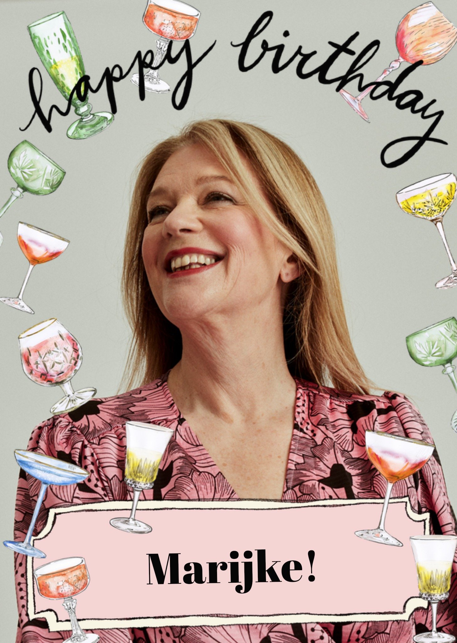 Marie Bodie Verjaardagskaart Glaasjes Met foto Kaart Marie Bodié