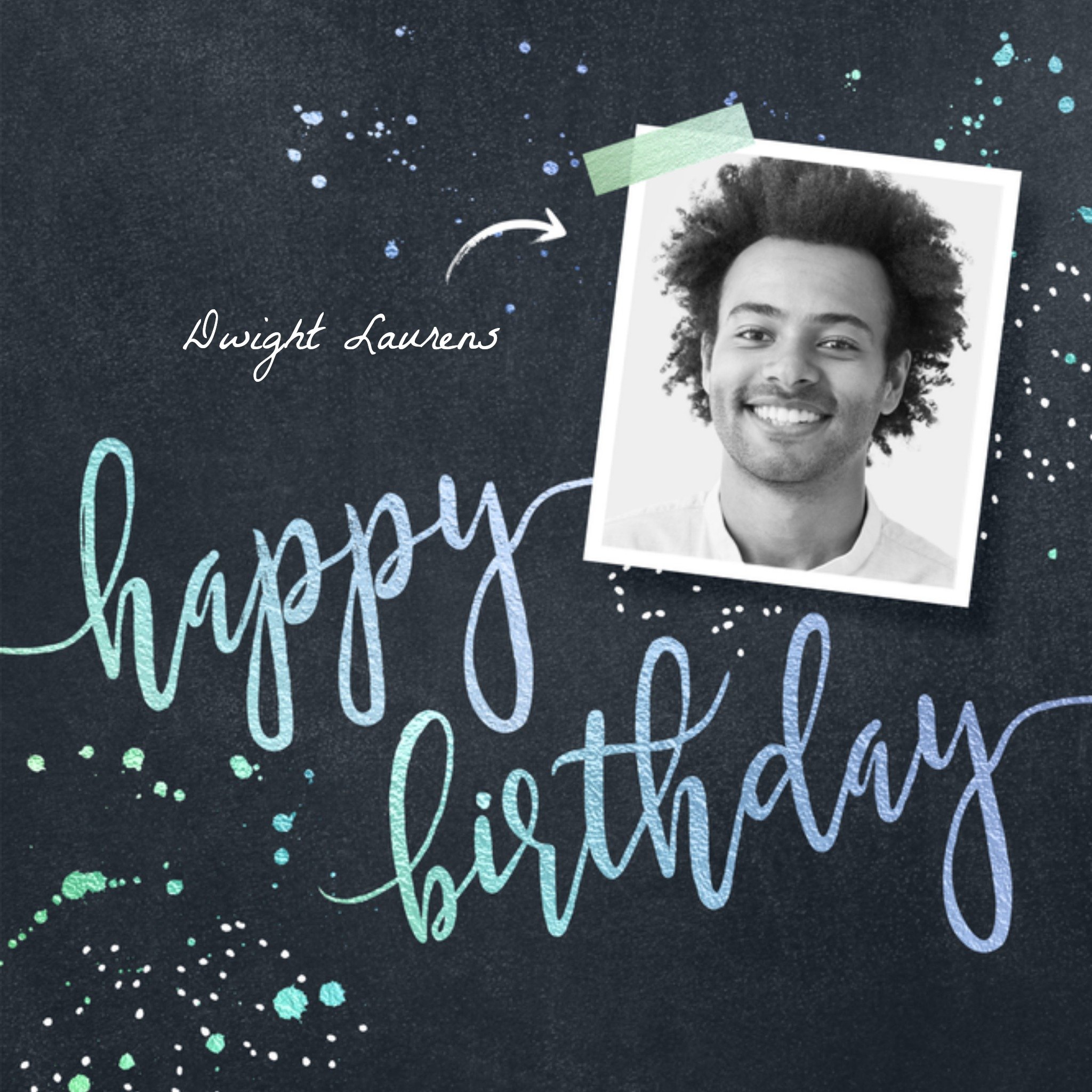 Verjaardagskaart met eigen naam en foto Vierkante Kaart Luckz