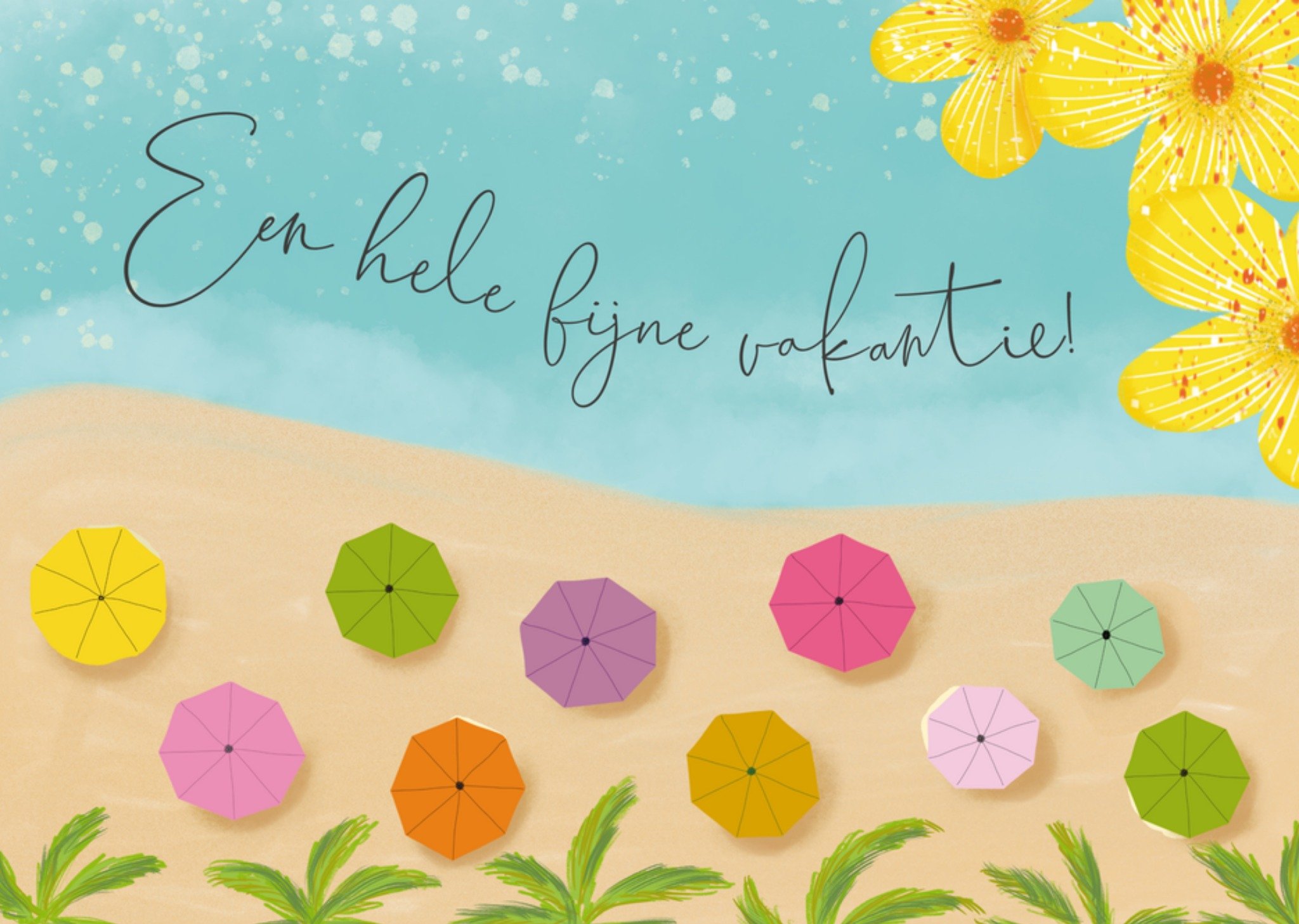 Vakantiekaart Strand parasol Kaart Tsjip