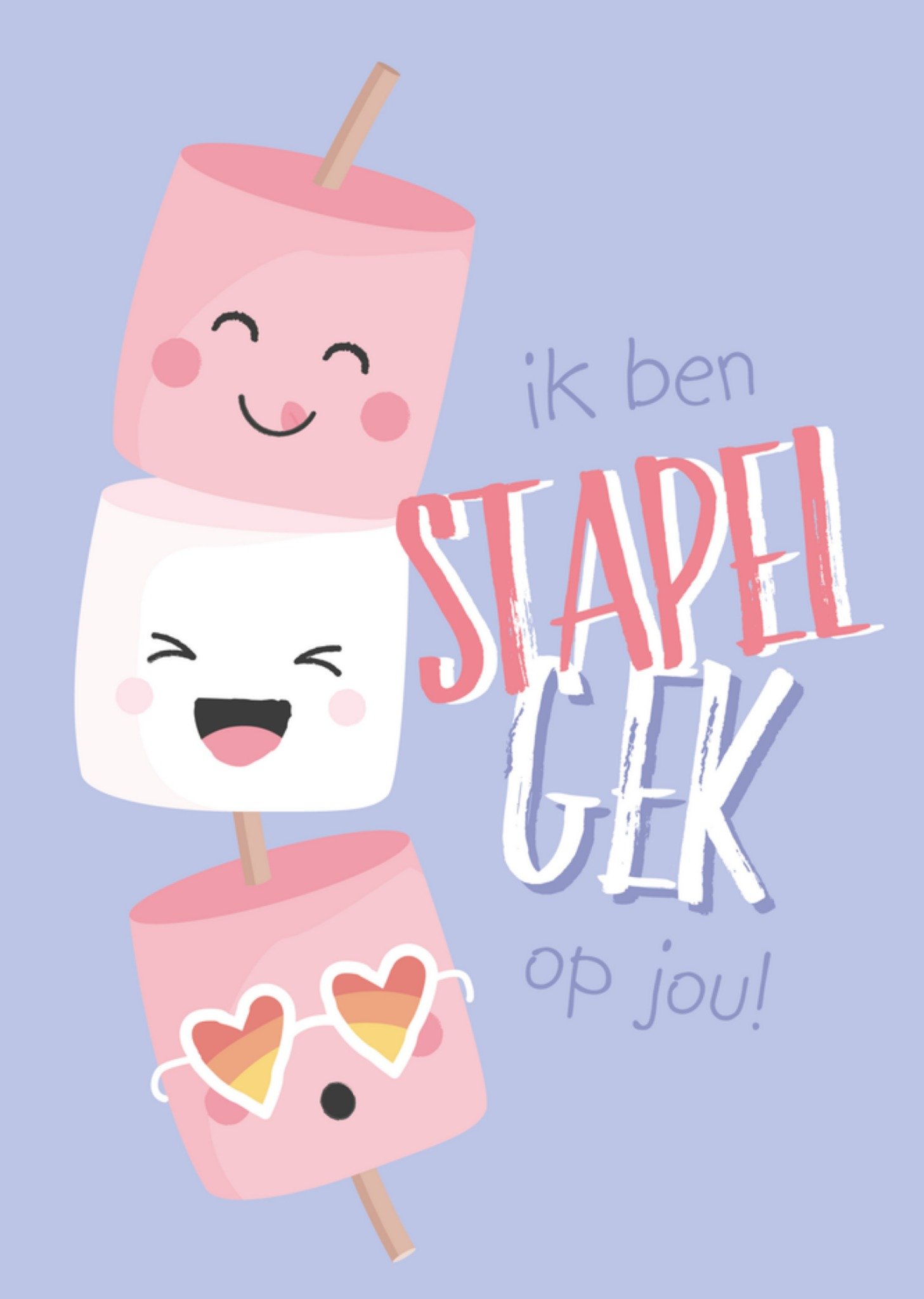 Liefde kaart marshmallow Kaart Tante Kaartje