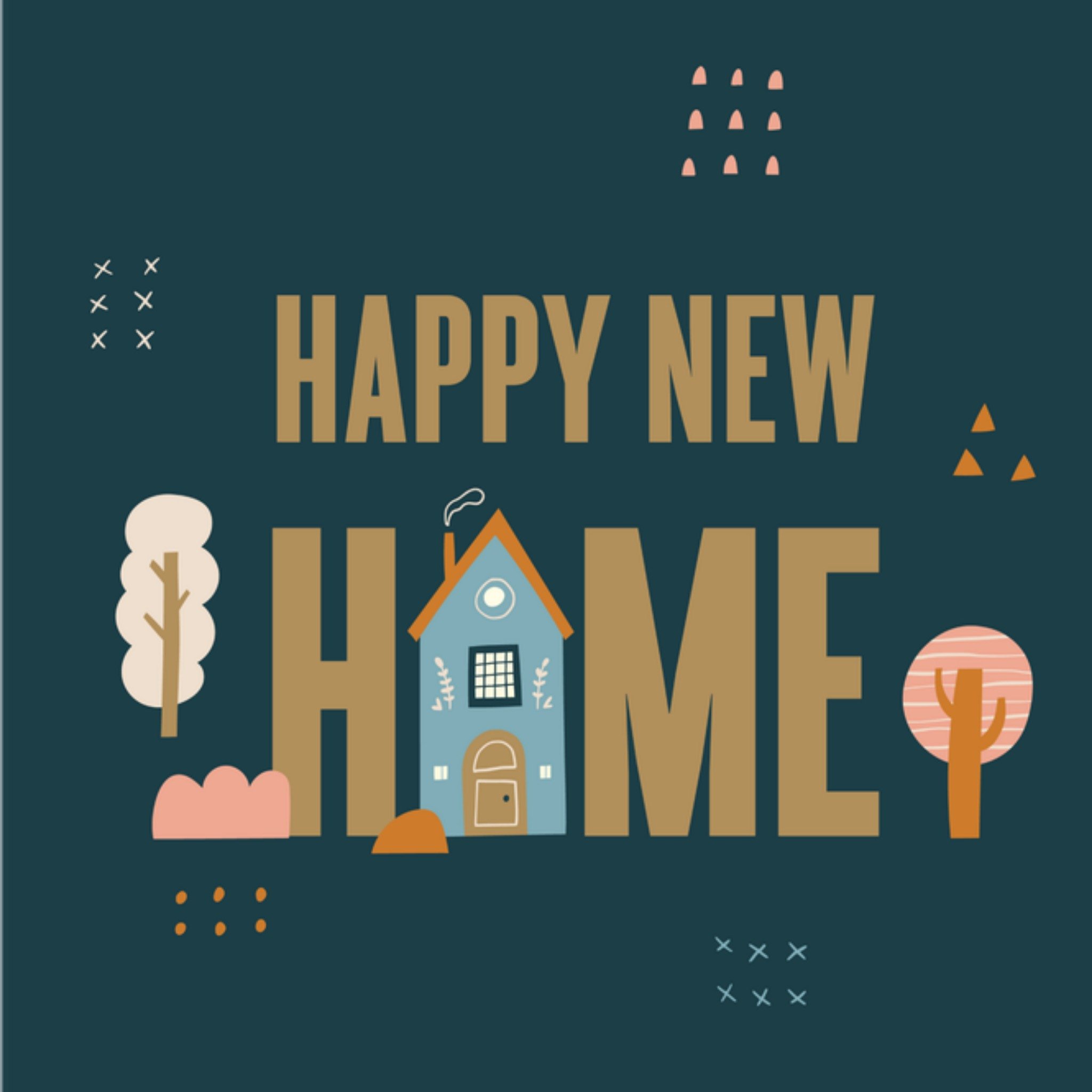 Papercute Nieuwe woning kaart Happy New Home Vierkant