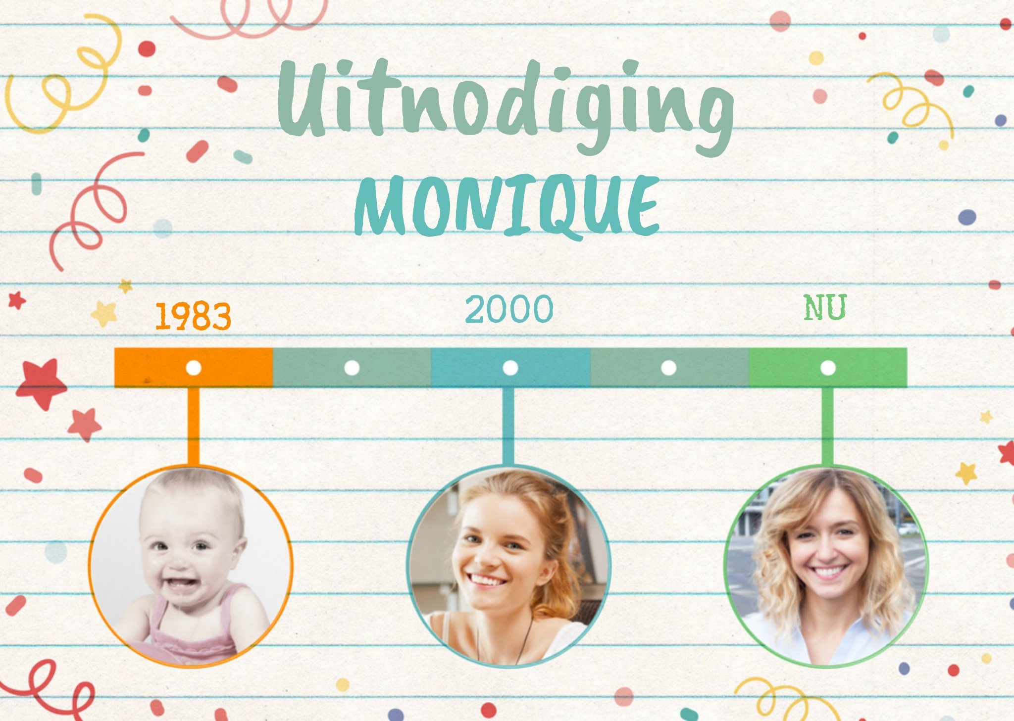 Confetti en serpentine Kaart Greetz