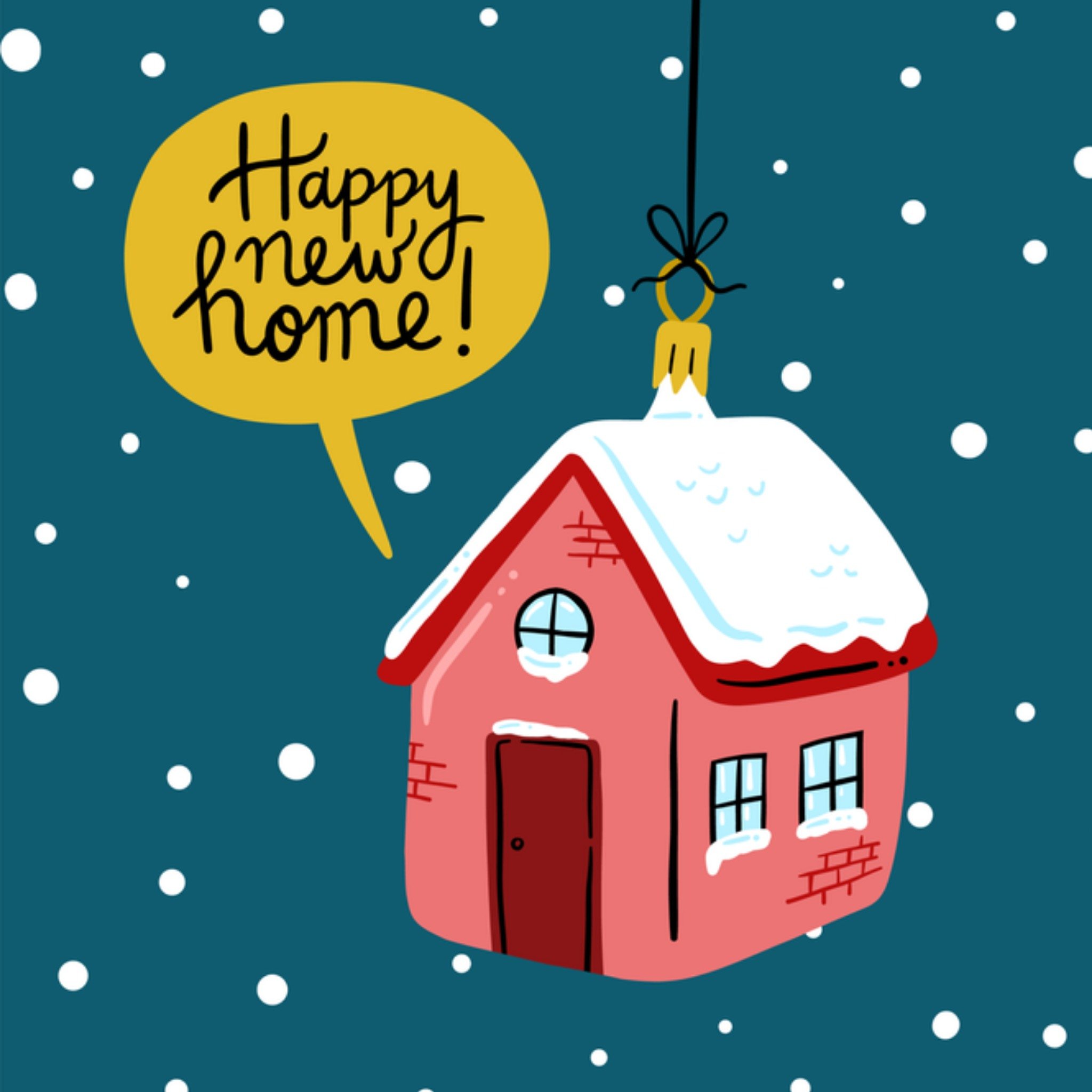 Greetz Nieuwe woning Kerst Vierkant