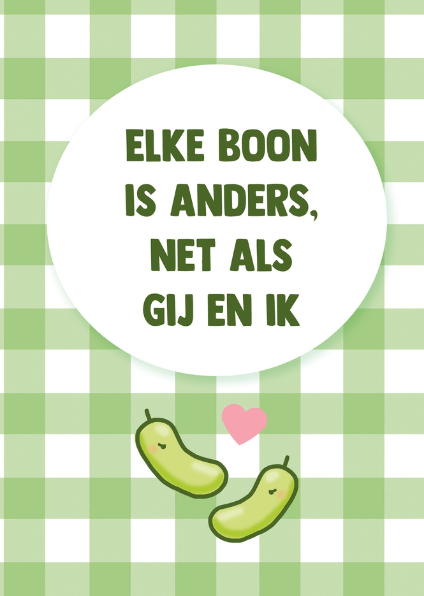 Denken aan kaart Elke boon is anders Greetz