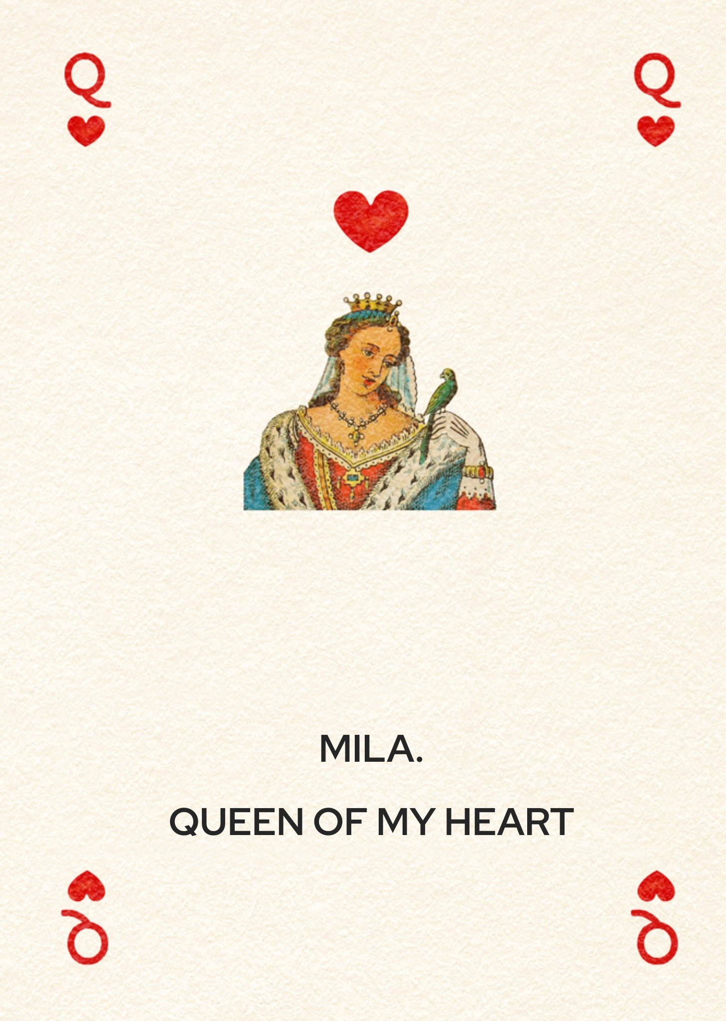 Valentijnskaart Queen of my heart Kaart Bright Spot