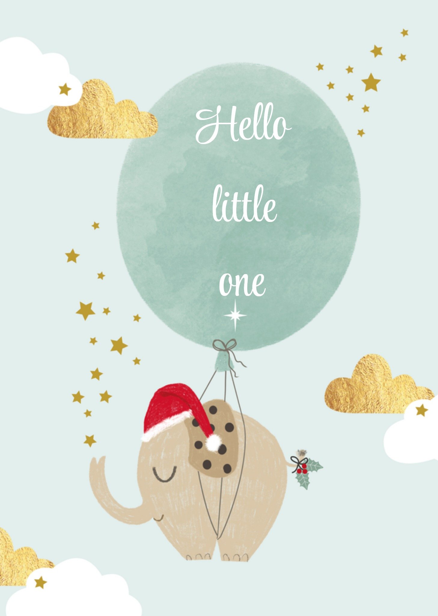 Kerstkaart geboortekaart olifantje Tsjip