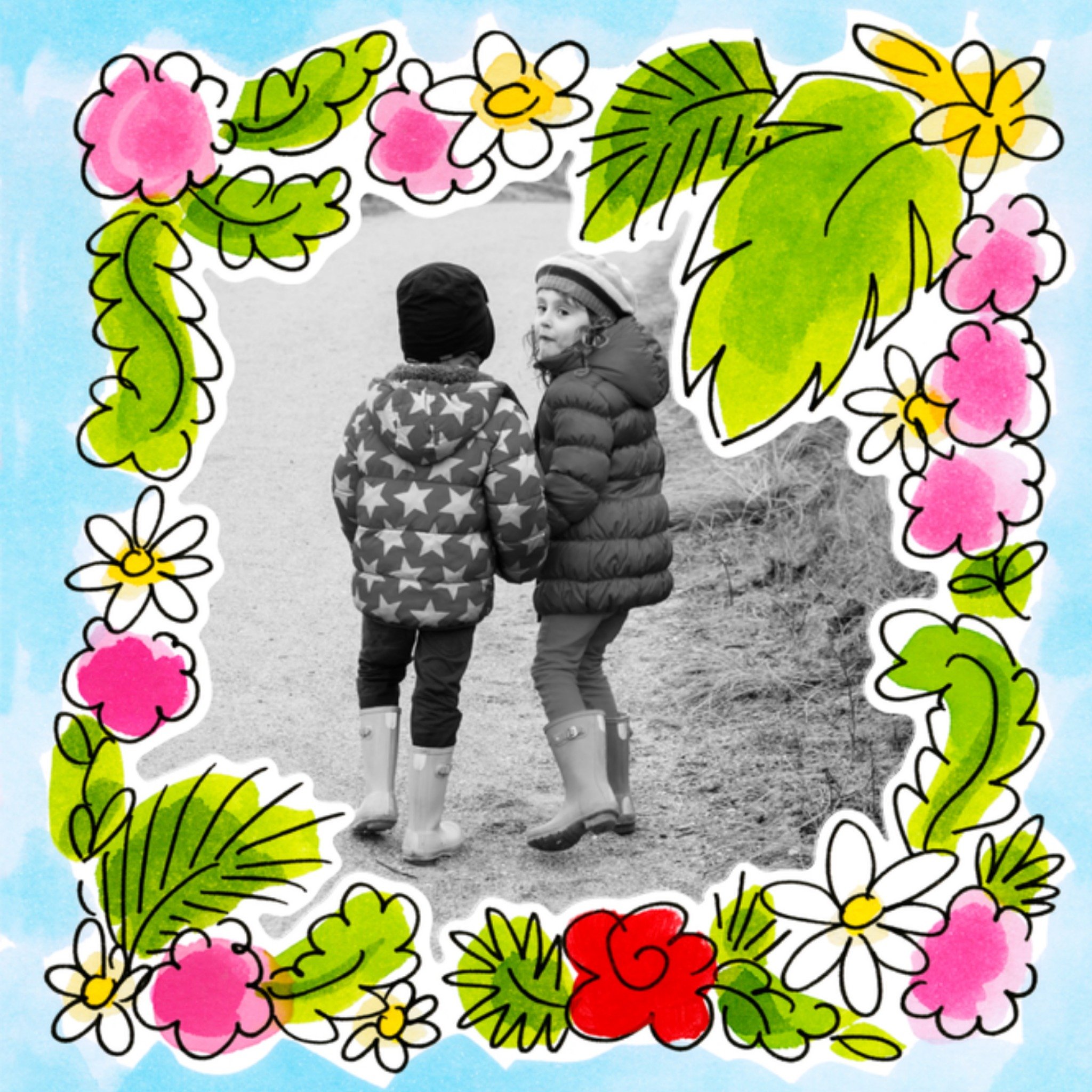 Zomaar kaartje Foto Cartoon Vierkante Kaart Blond Amsterdam