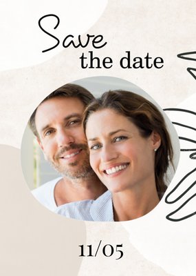 Abstract Lijnpatroon Foto Upload Save The Date Kaart
