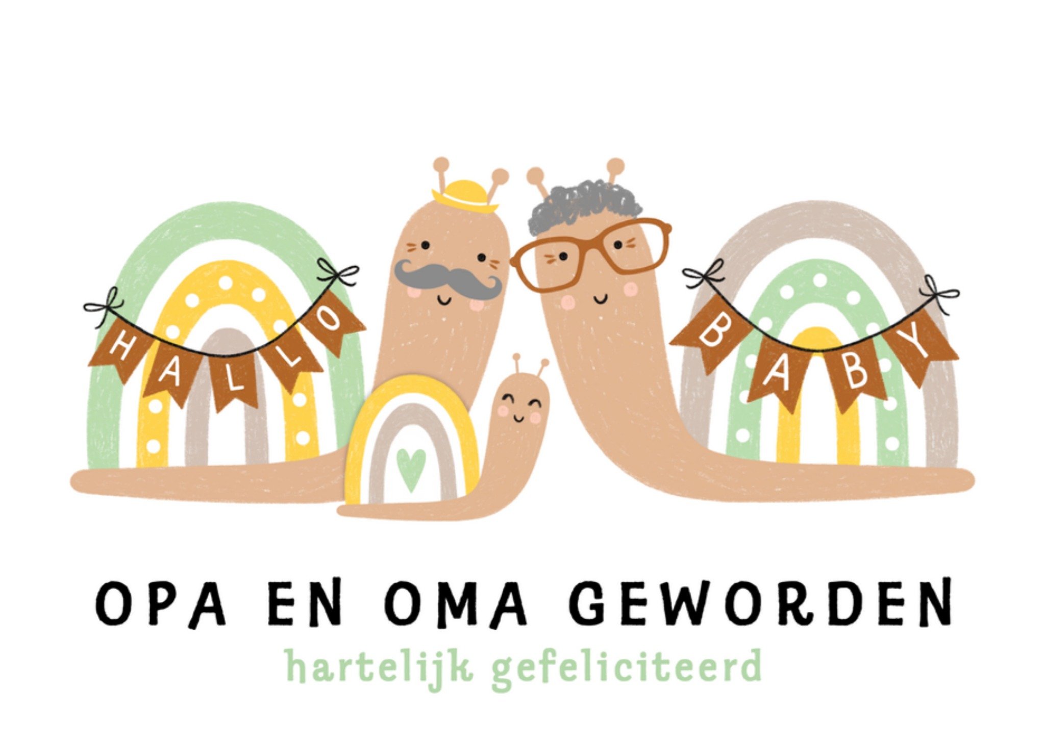 Geboortekaart Opa en Oma Kaart Marieke Witke