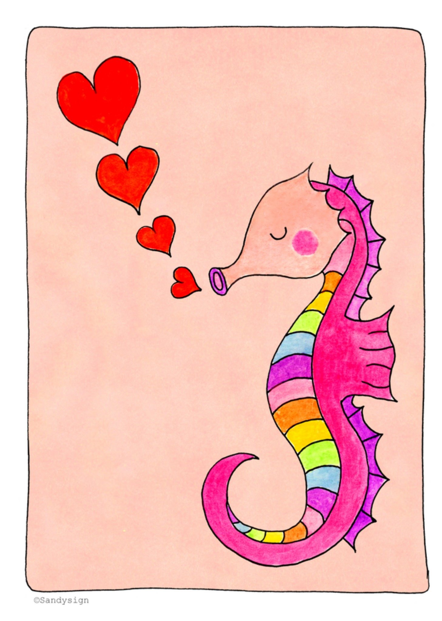 Geboortekaart zeepaardje Kaart Sandysign