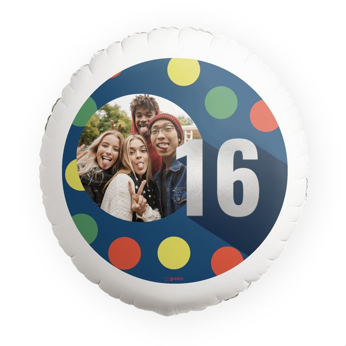 Ballon | 16 jaar | Foto aanpasbaar