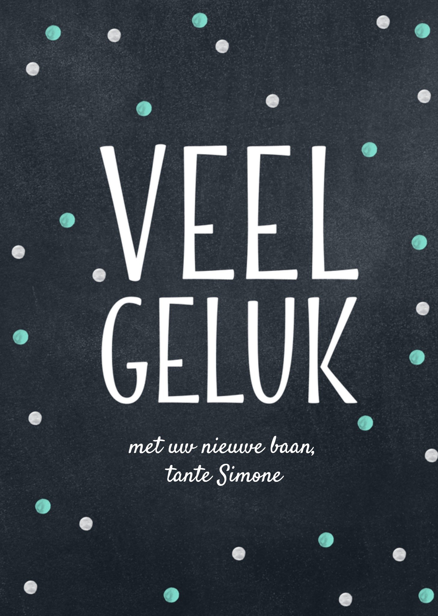 Nieuwe baan met naam veel geluk Kaart Luckz