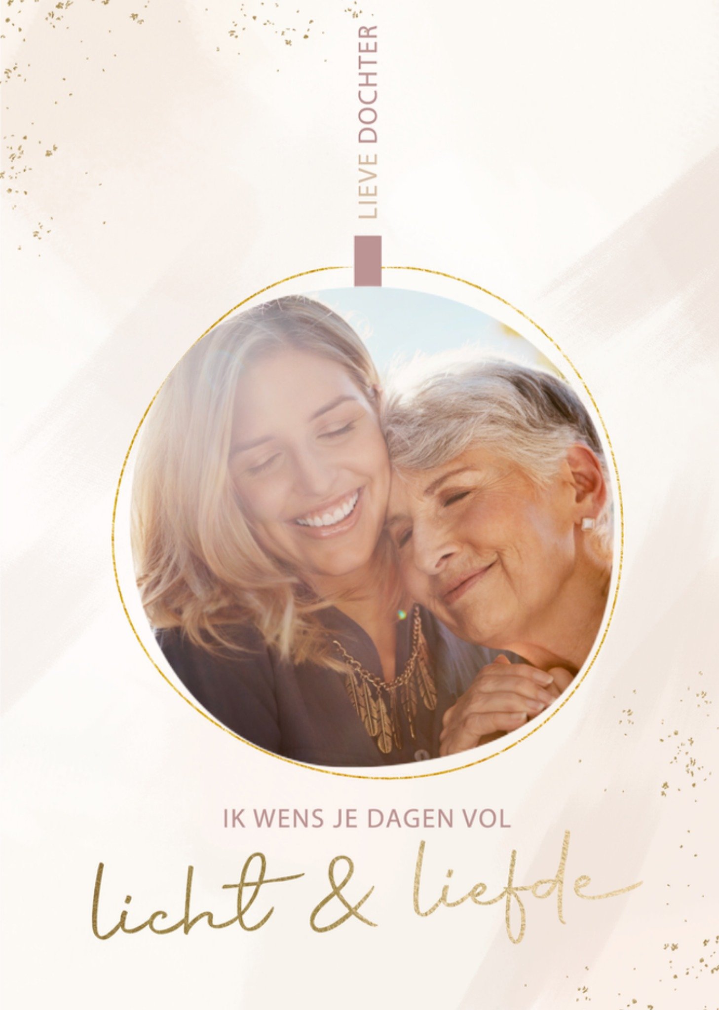 Kerstkaart Kerstbal Dochter Greetz