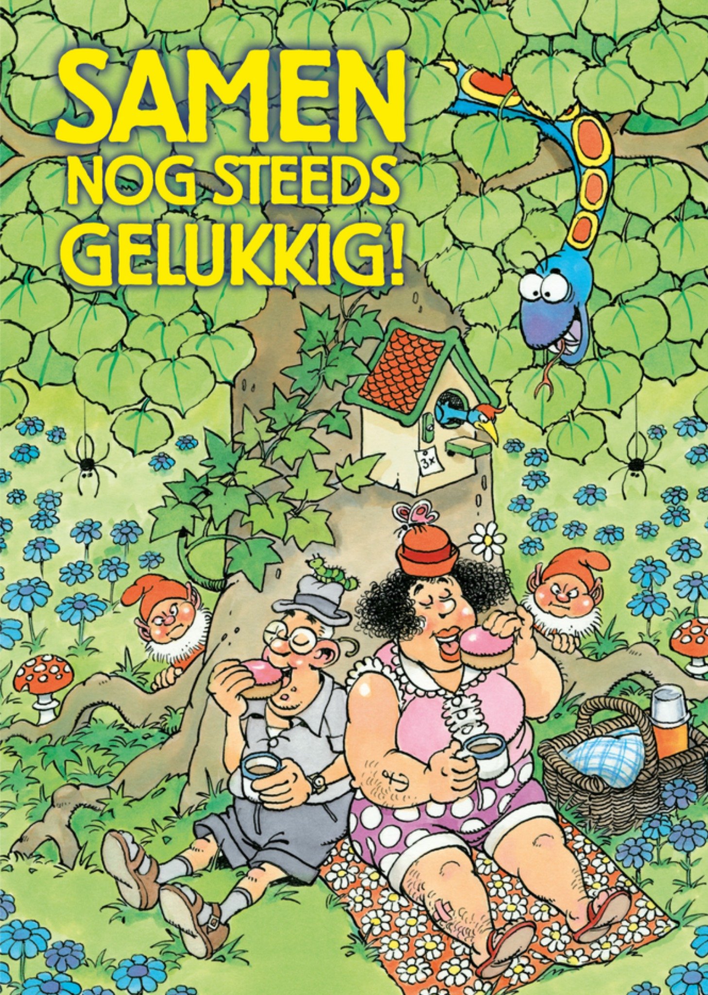 Jubileum kaart Samen nog steeds gelukkig Kaart Jan van Haasteren