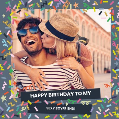 Sexy Vriend Confetti Foto Upload Verjaardag Kaart