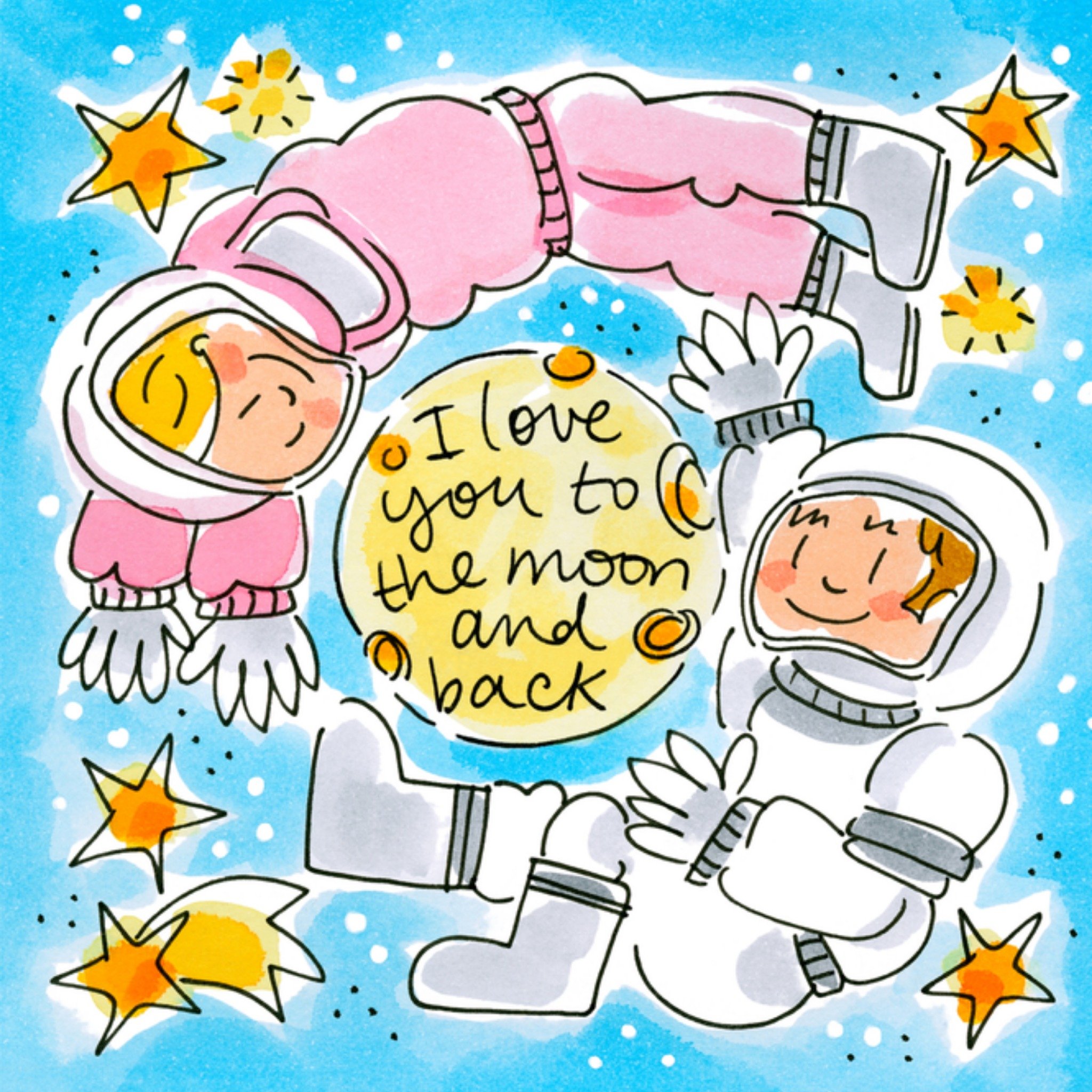 Valentijnskaart Maan Vierkante Kaart Blond Amsterdam