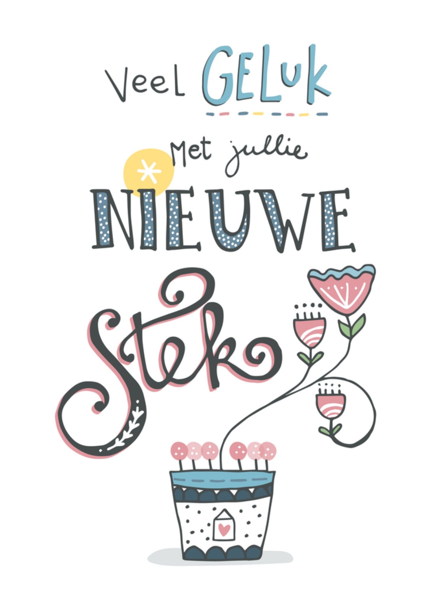 Nieuwe woning kaart Nieuwe stek Kaart Funny Side Up