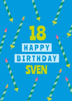 Kaarsen Patroon Typografisch 18e Verjaardag Kaart