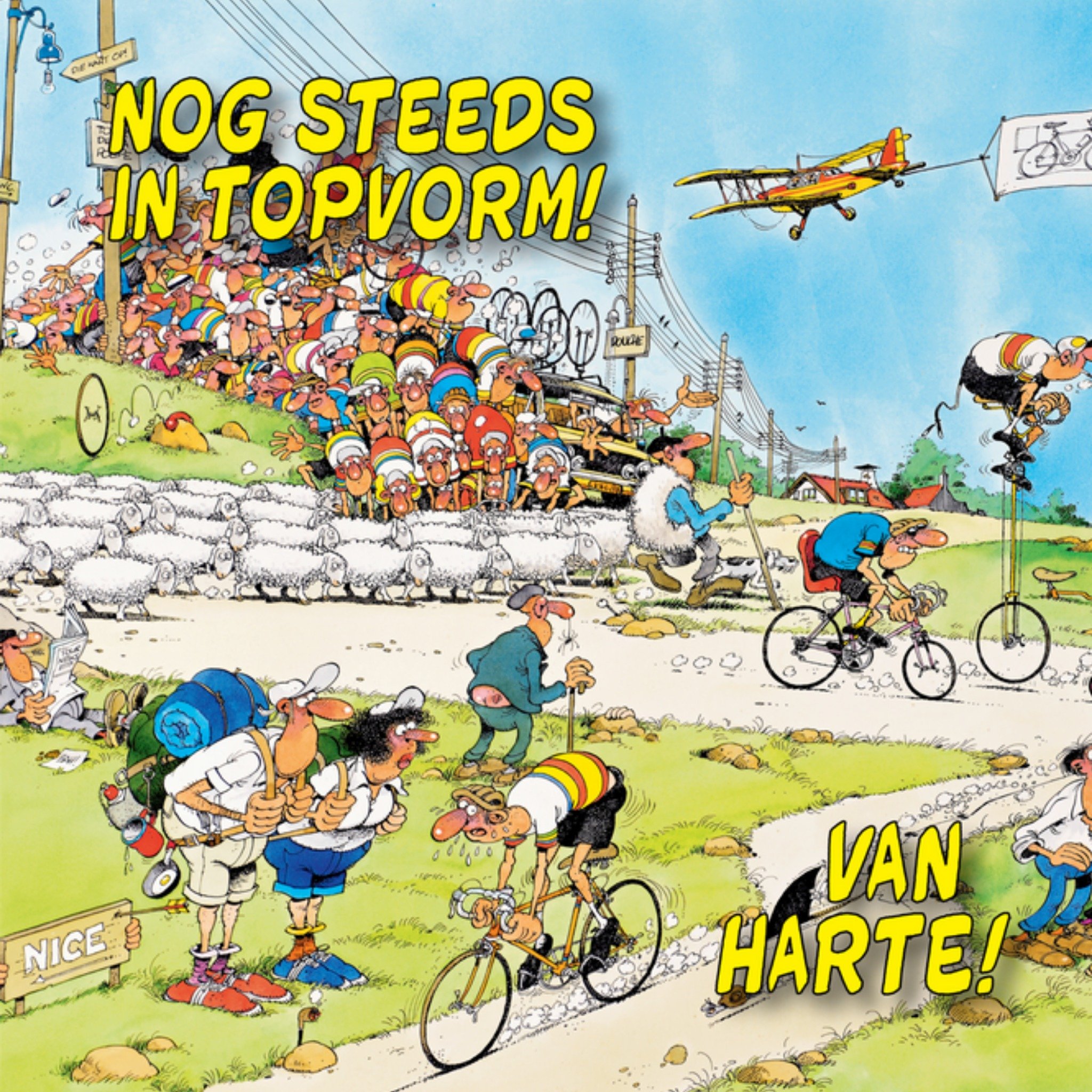 Jan van Haasteren - Verjaardagskaart - wielrennen