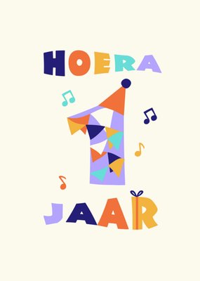 Greetz | Verjaardagskaart | Hoera 1 jaar