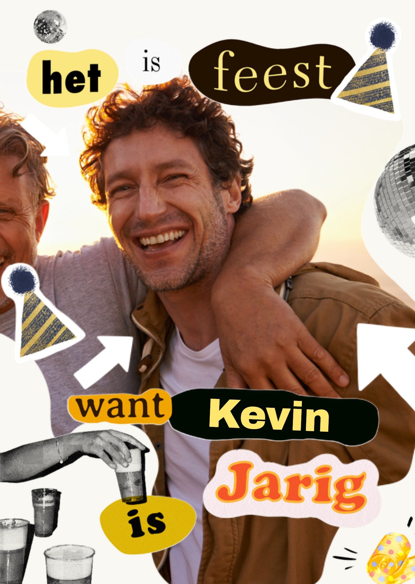 Greetz Verjaardagskaart Met foto Feestje Collage Standard Card