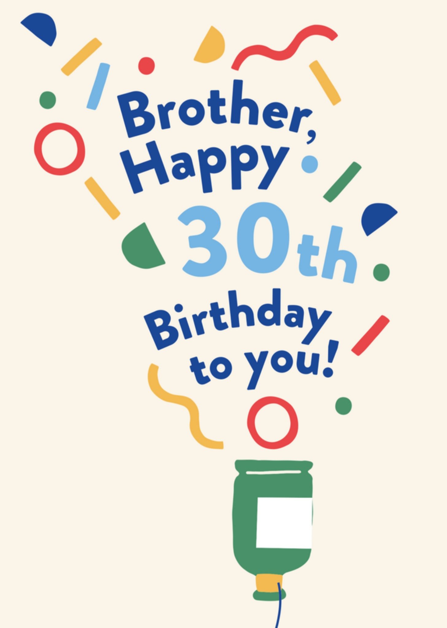 Greetz Verjaardagskaart brother happy 30th Standard Card