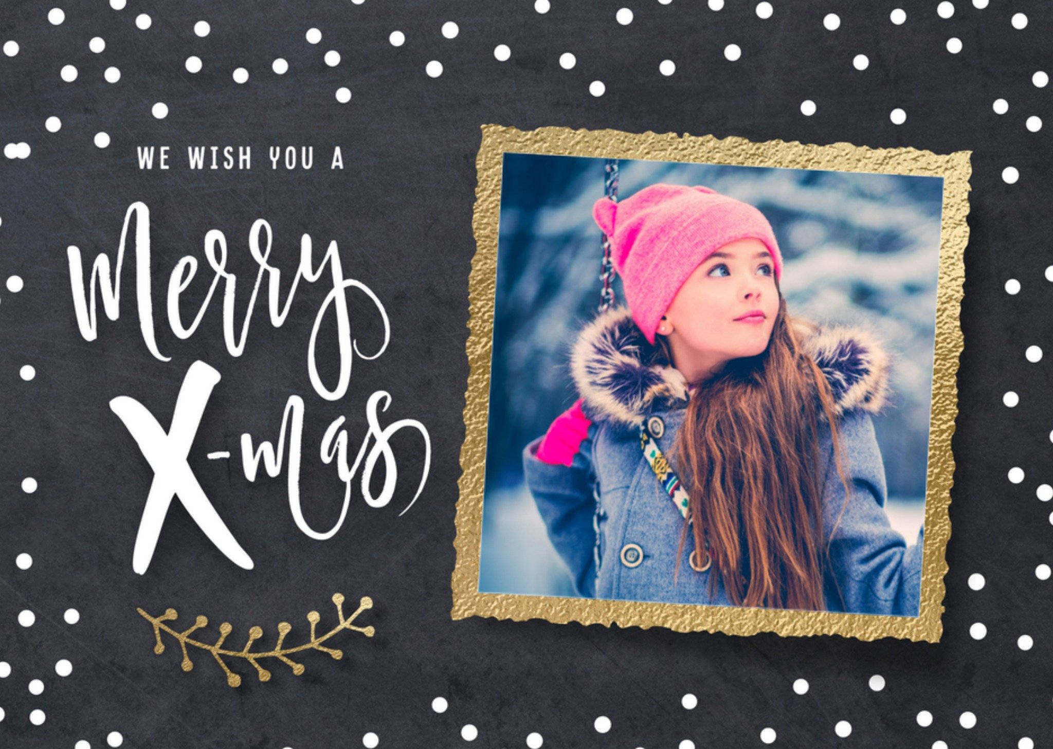 Kerstkaart fotokaart stippen Luckz