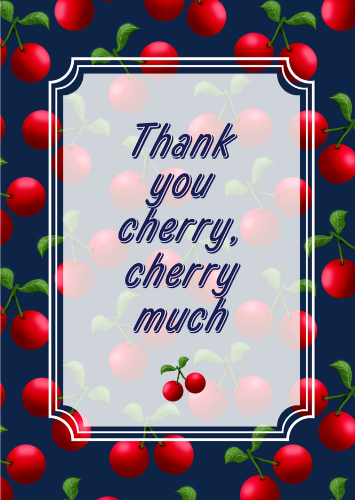 Bedanktkaart Thank you cherry much Kaart Greetz