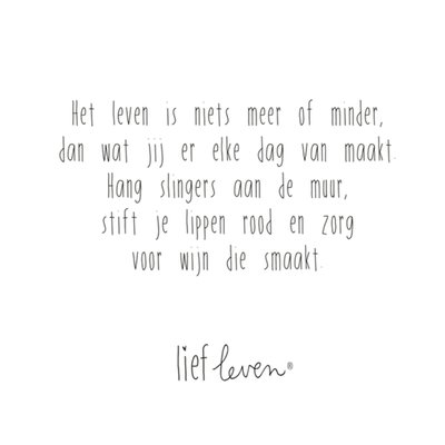 Lief Leven | Vriendschapskaart | het leven