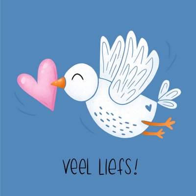 Studio Fred Veel Liefs! Geïllustreerde Vogel Denken Aan Kaart
