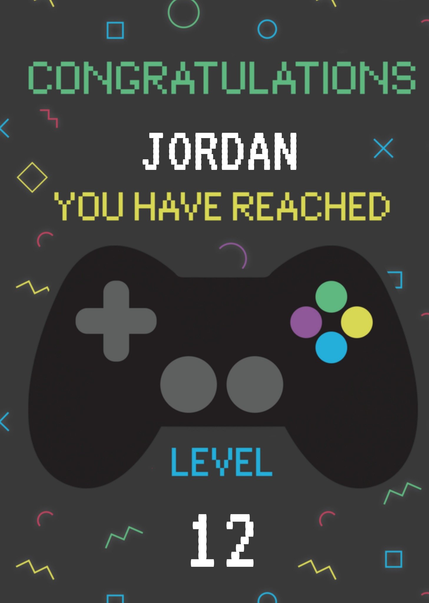 Greetz Verjaardagskaart aanpasbare naam gamen Standard Card