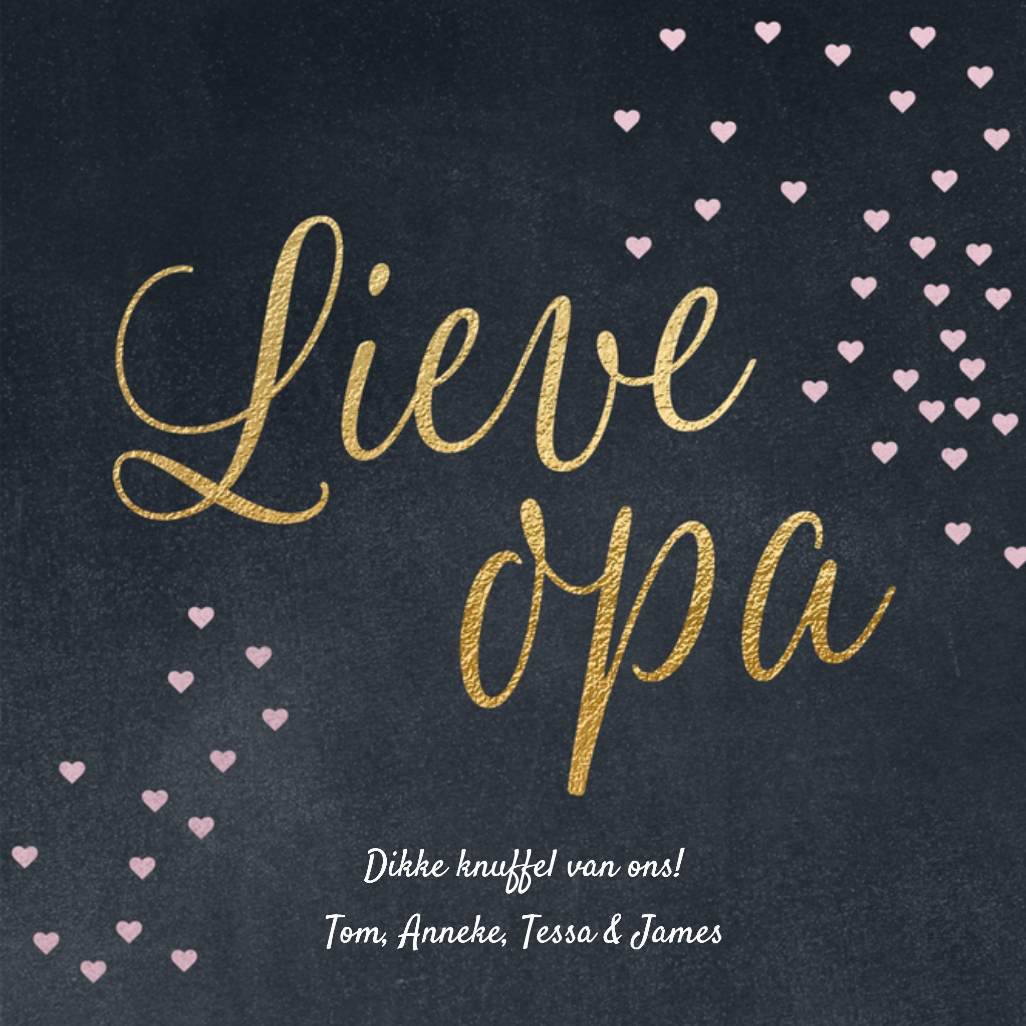 Lieve opa Met eigen naam Vierkante Kaart Luckz