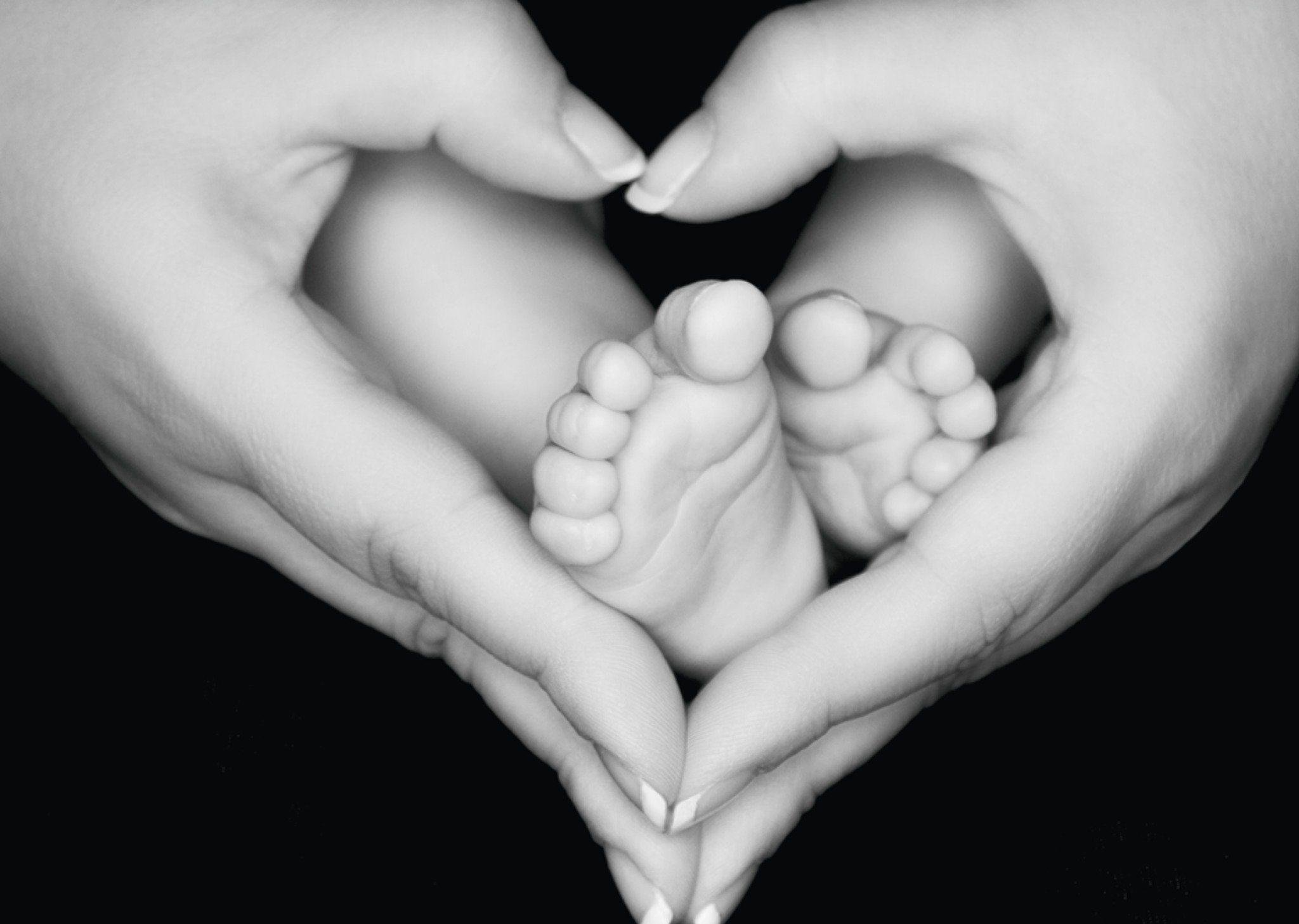 Geboortekaart handen Kaart Paperclip