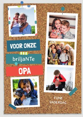 Voor Onze Briljante Opa Prikbord Collage Vaderdag Kaart