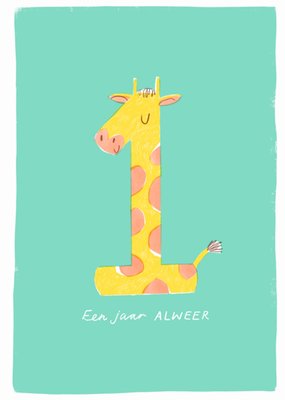 Jess Rose | Verjaardagskaart | Giraffe | 1 jaar