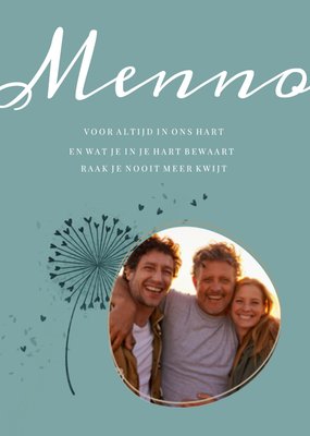 Memories Typografisch Bloem Foto Upload Herinnering Kaart