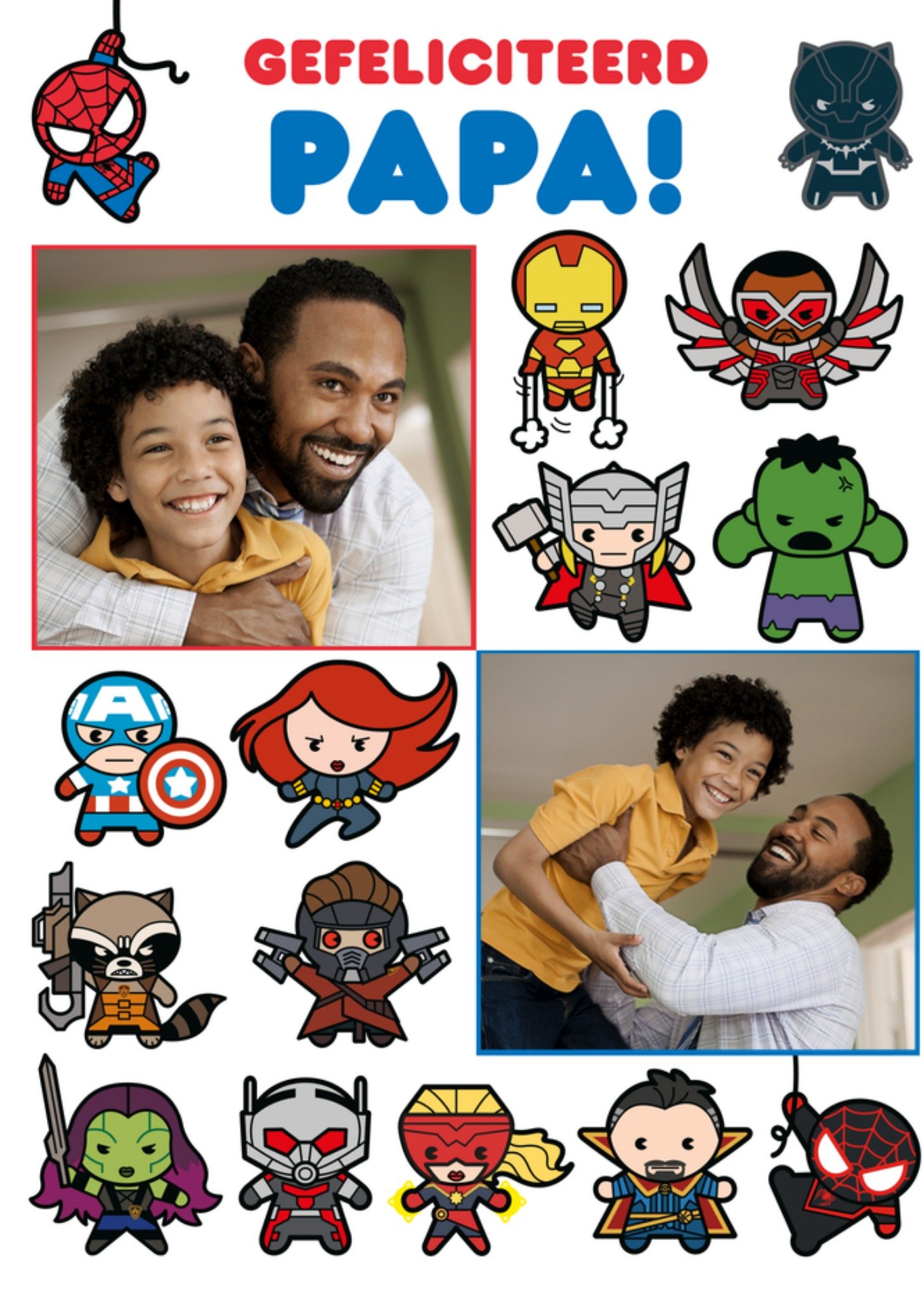 Verjaardagskaart Met fotos Papa Kaart Marvel