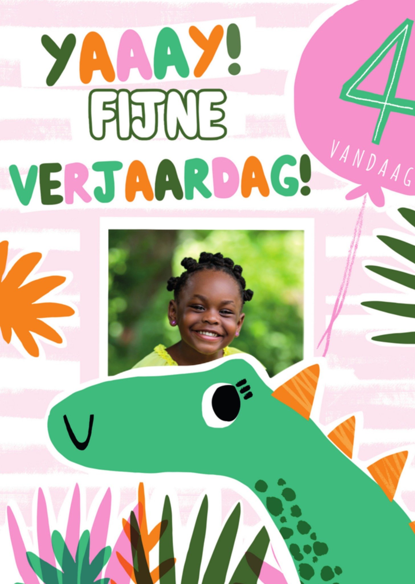 Greetz Verjaardag Dino Meisje Standard Card
