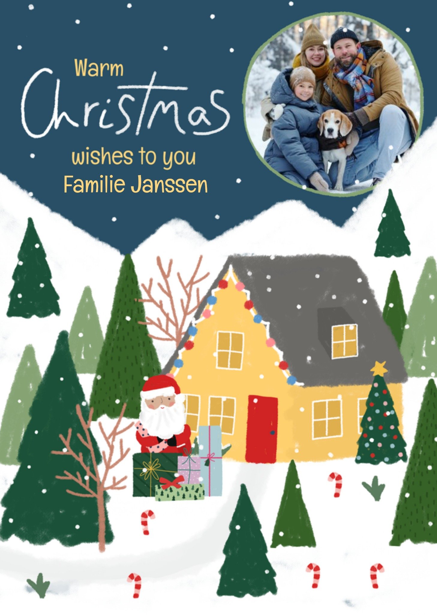 Kerstkaart Warm Christmas wishes Greetz