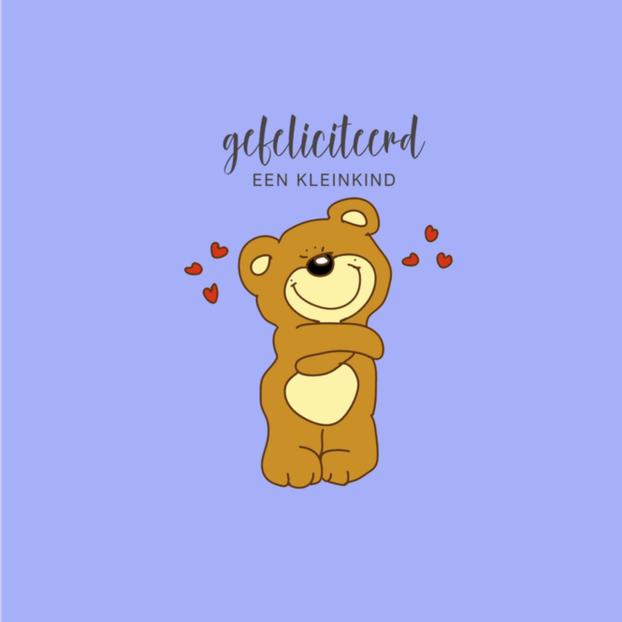 Geboortekaart kleinkind beer Vierkante Kaart Studio Marloes