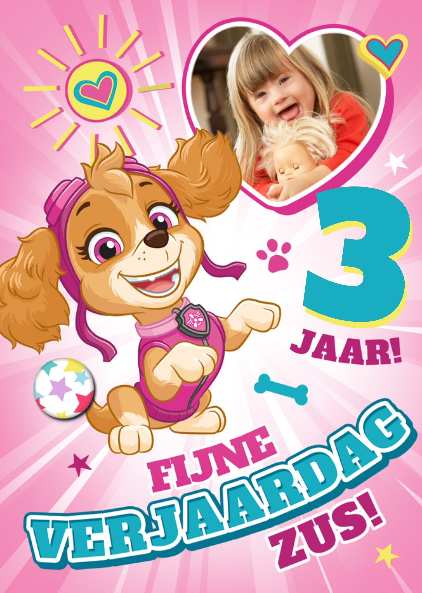 Paw Patrol Verjaardagskaart Fijne verjaardag zus Kaart Greetz