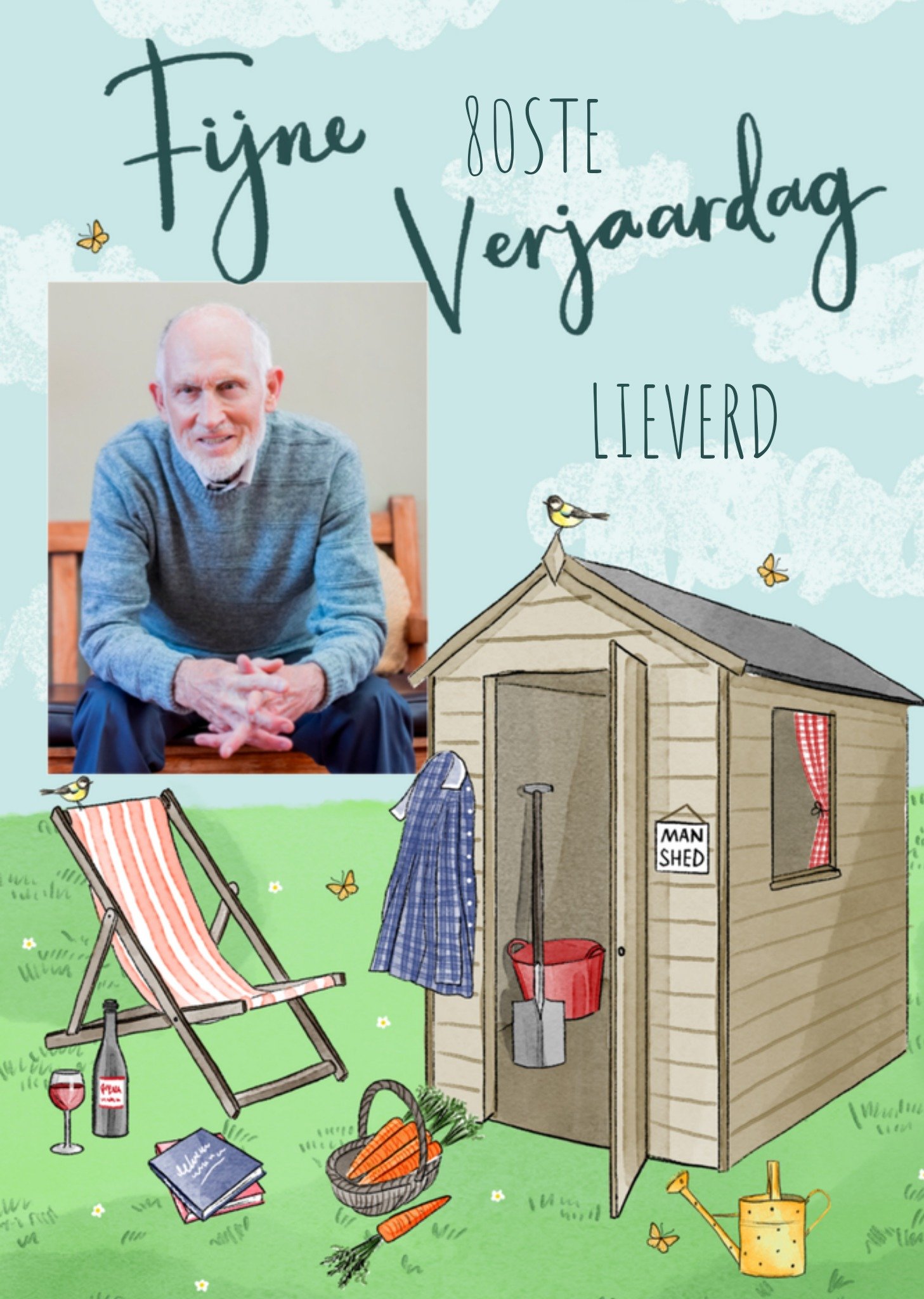 Okey Dokey Design Verjaardagskaart met foto 80 jaar Kaart Making Meadows