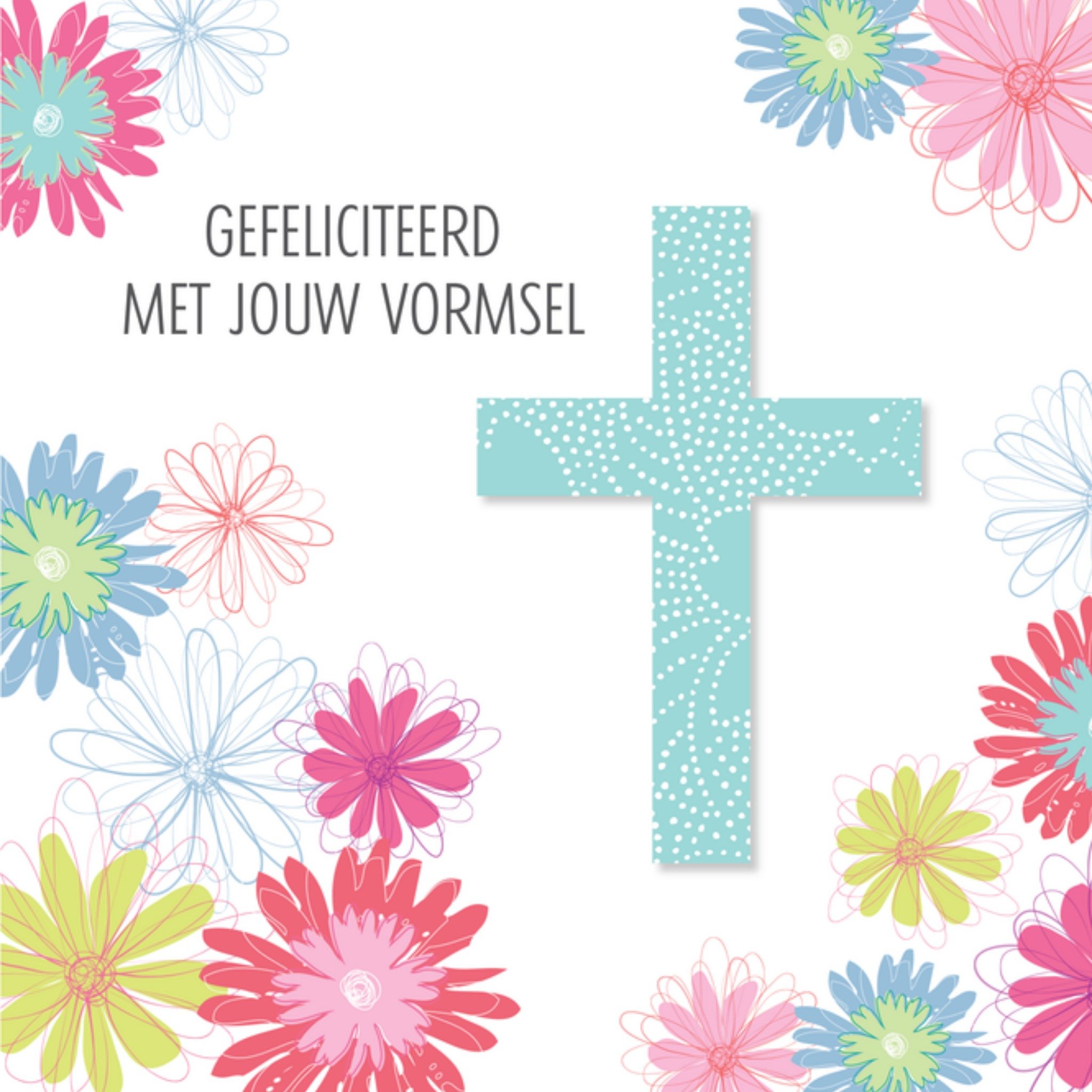 Davora Vormsel kaart Bloemen Vierkante Kaart Davora Ltd